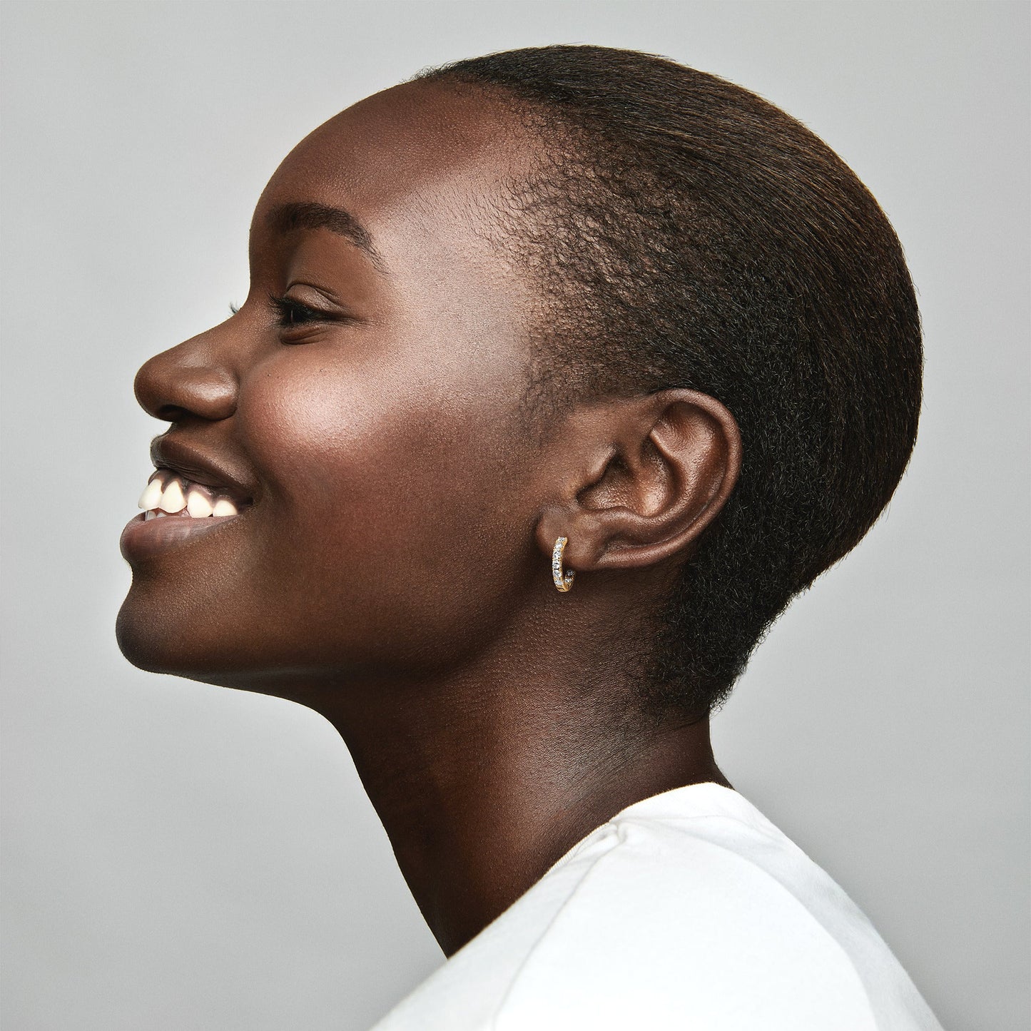Sparkling Row Eternity Hoop Earrings