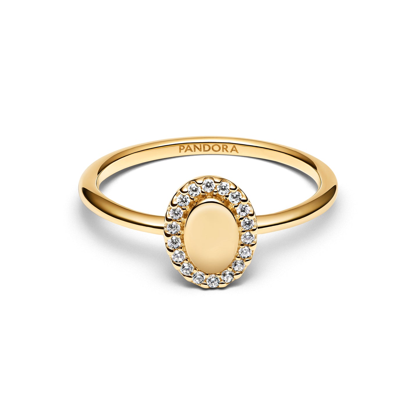 Engravable Oval Halo Ring