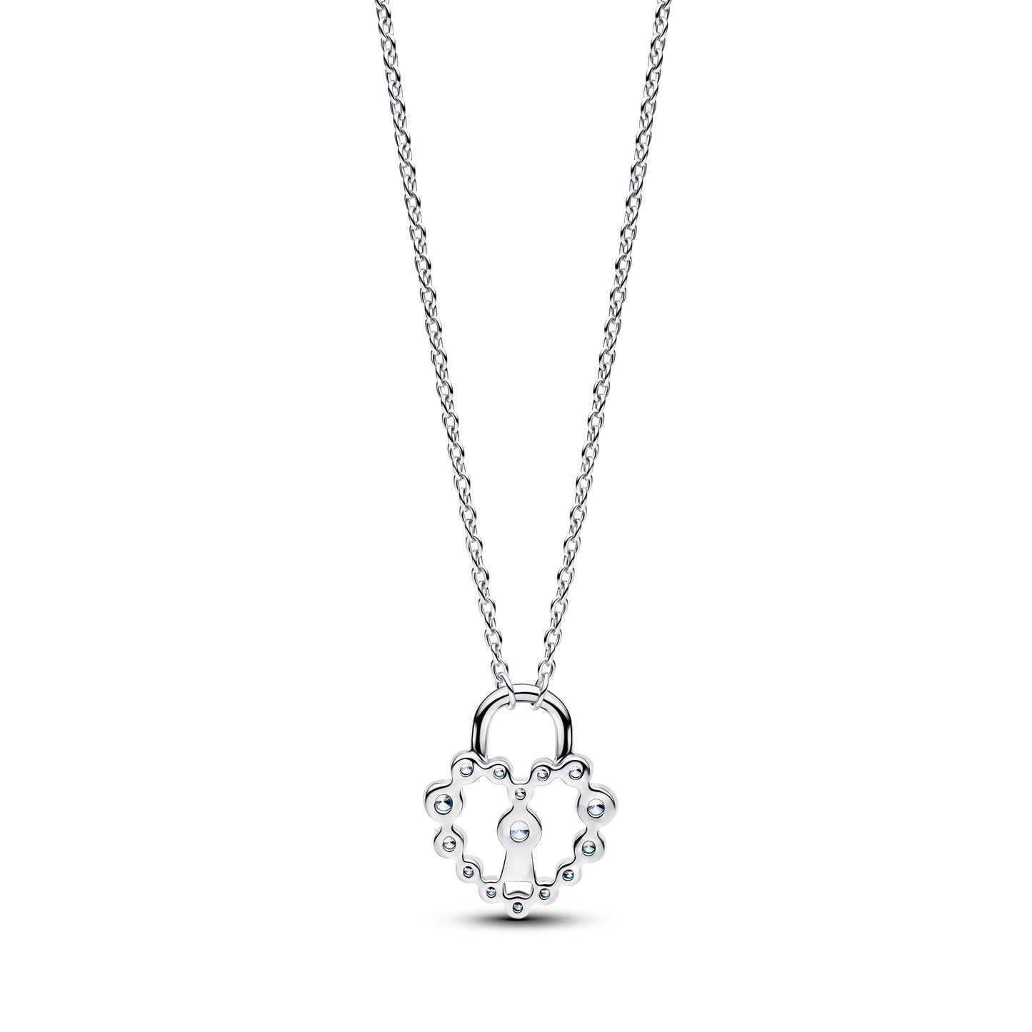 Sparkling Heart Padlock Pendant Necklace