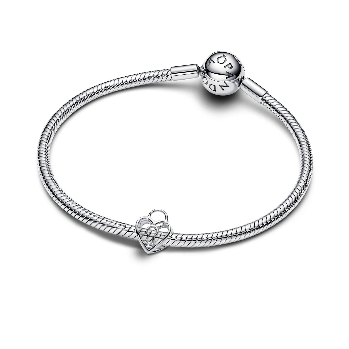 Openwork Heart Padlock Charm